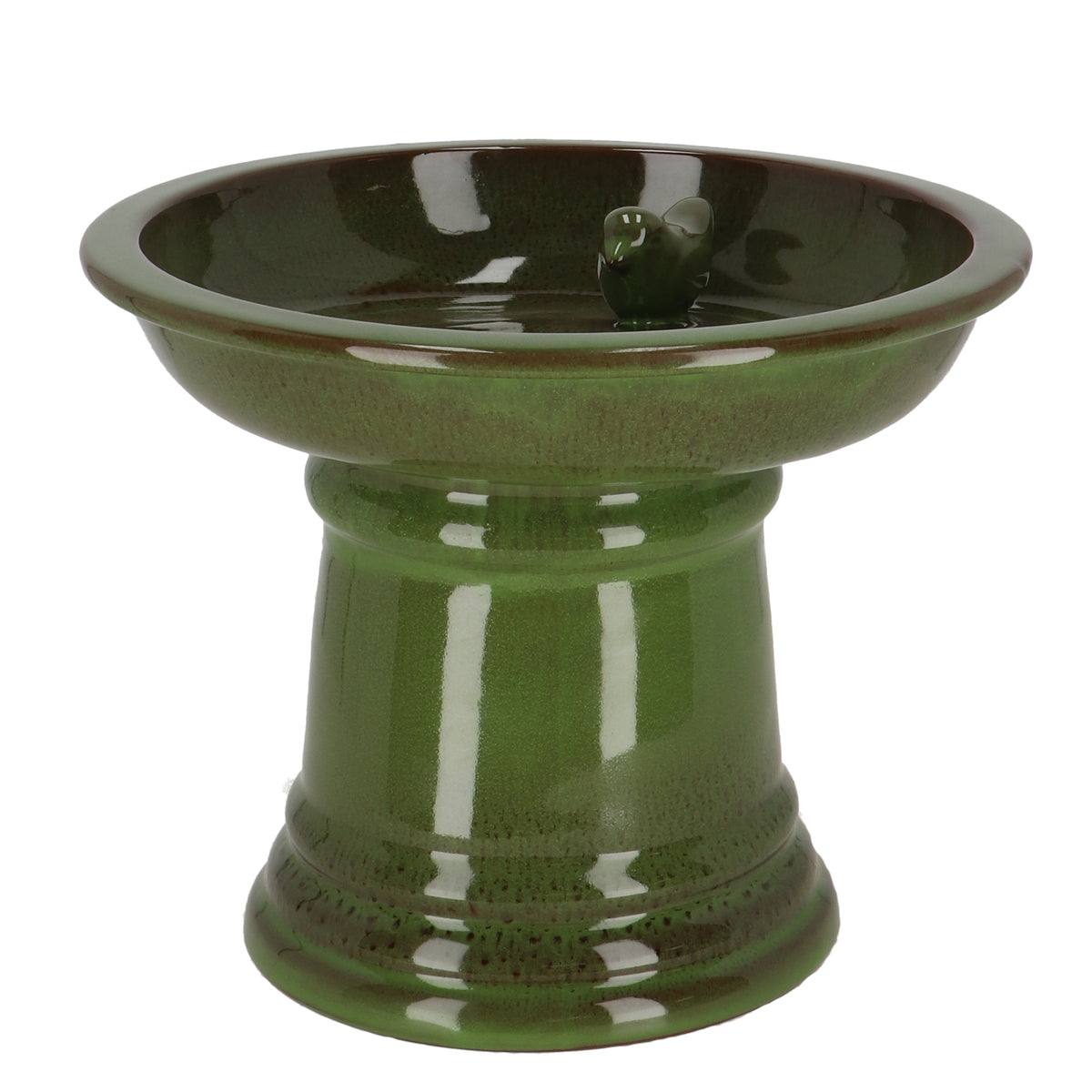 Bird Bath on Pedistal (Ceramic, Green)