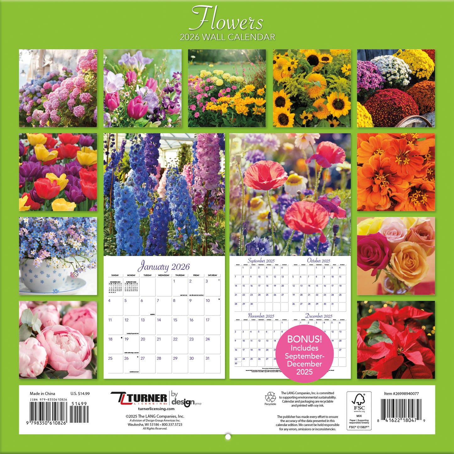 Flowers 12" x 12" - Photo Wall Calendar