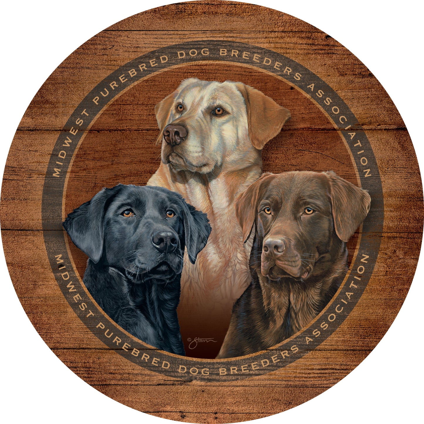 Labrador Trip - 12.5" Round Wood Sign