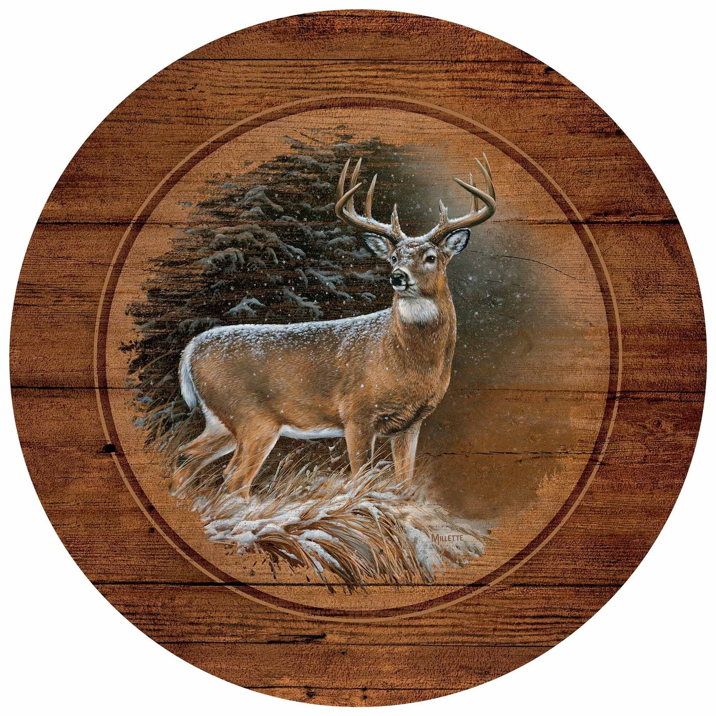 In the Storm-Whitetail Deer Wood Sign