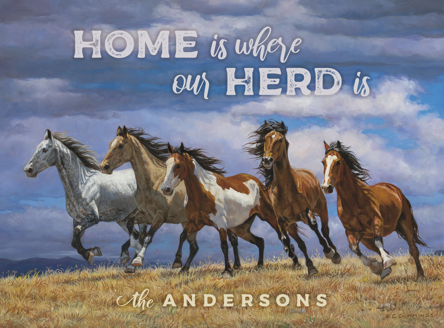 Over the Top-Horses - 12" Cutting Board