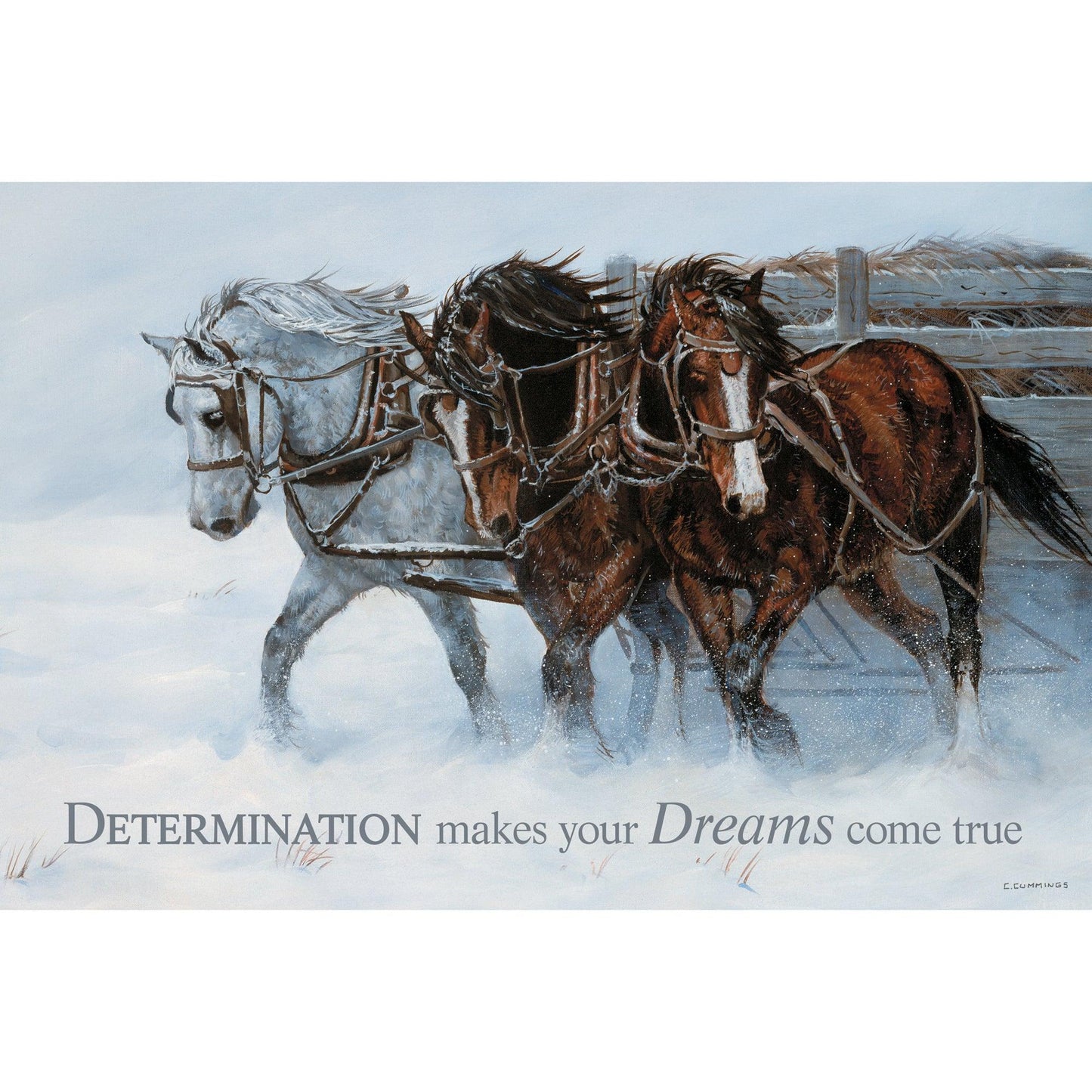 Determination - Horses - 12" x 18" Wood Sign