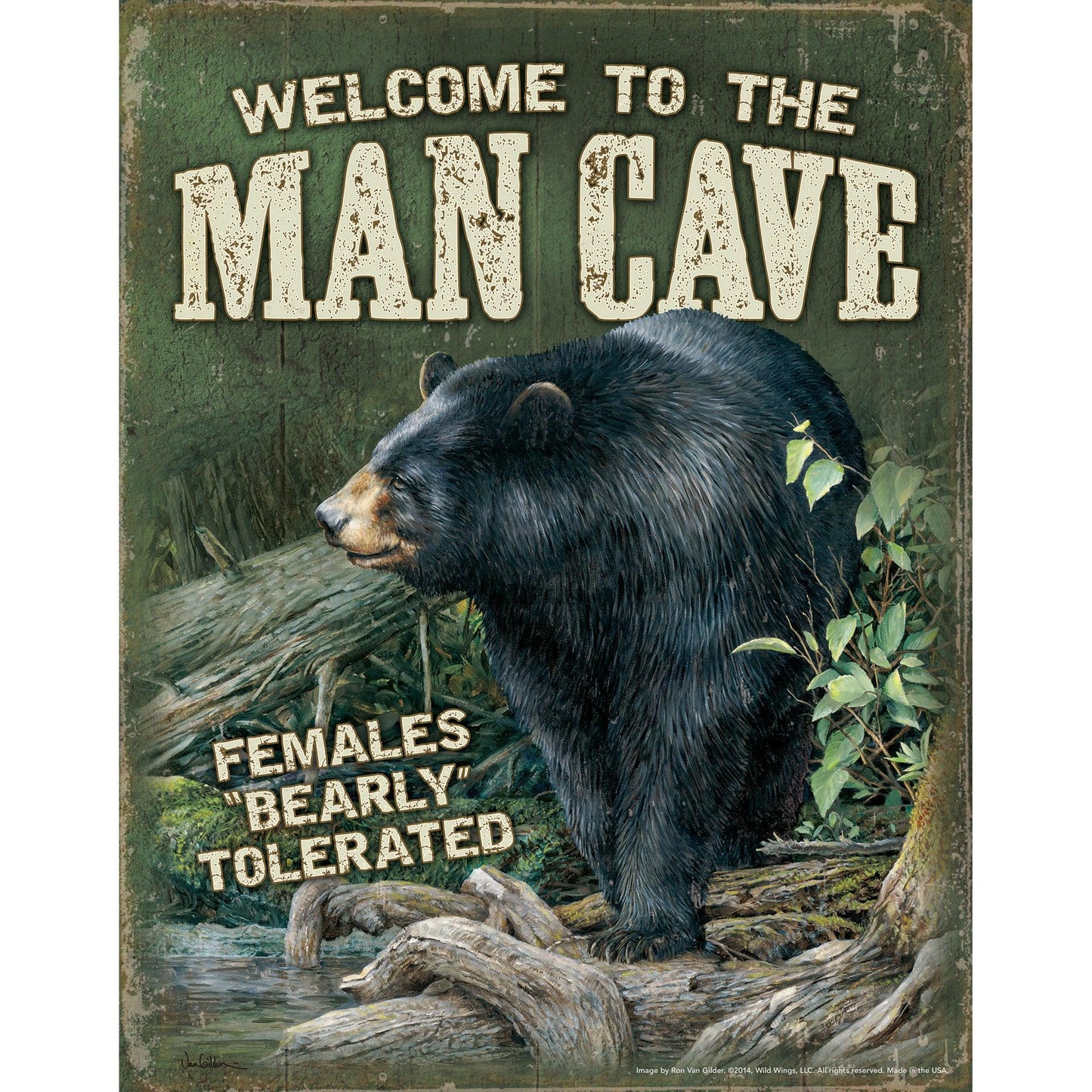 Man Cave - 11.875" x 16.75" Tin Sign