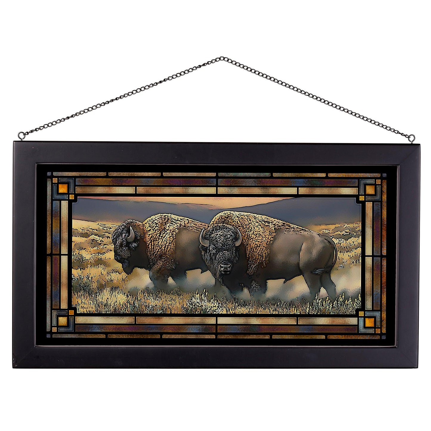 Dusty Plains - Bison - Stained Glass Art