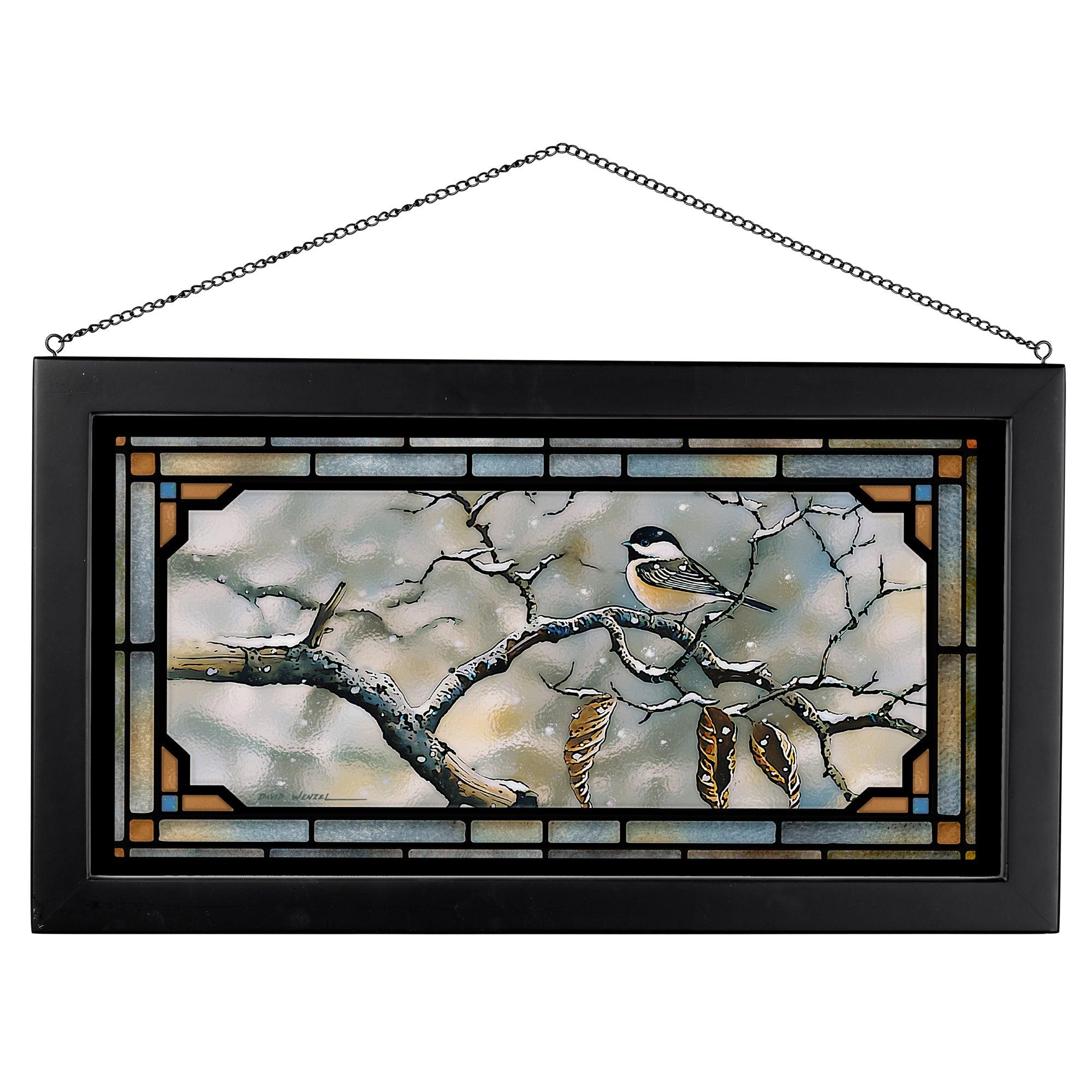 Wild Wings Resolve to Winter Chickadee Stained Glass Art - Thumbnail 4
