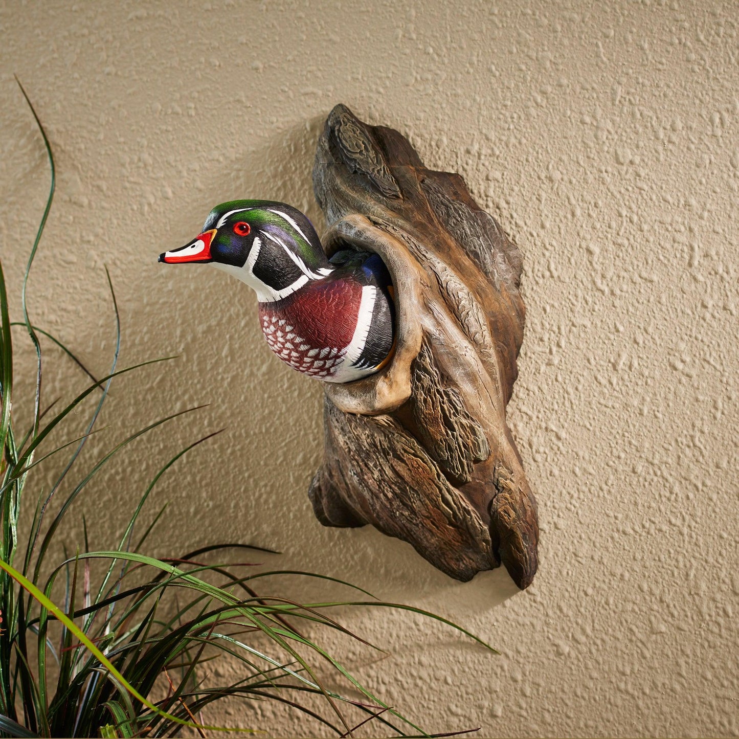 Wood Duck in Tree - Wall Sculpture