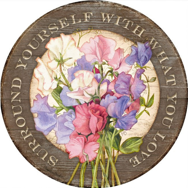 SURROUND YOURSLF LOVE 21" RND WD SGN