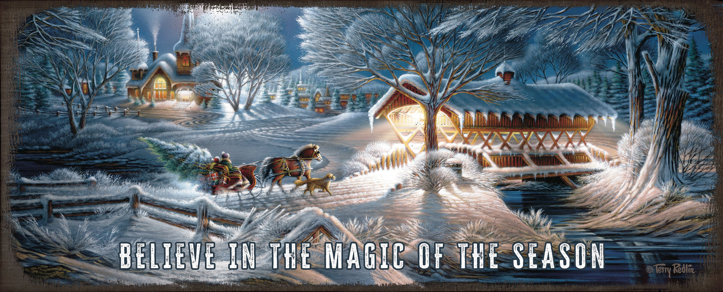 Evening Frost - 12" x 30" Wood Sign