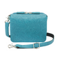 Leather Crossbody Organizer Concealed Carry Purse USA Cowhide - Turquoise