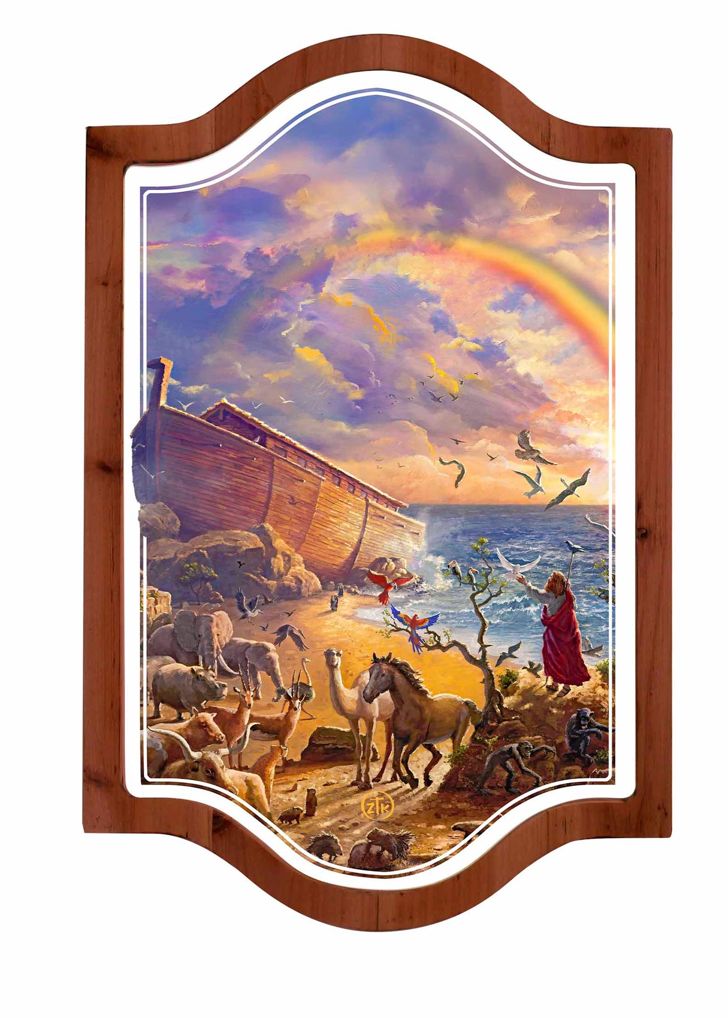 Noah's Ark - 18" x 12" Vintage Framed Tin Sign
