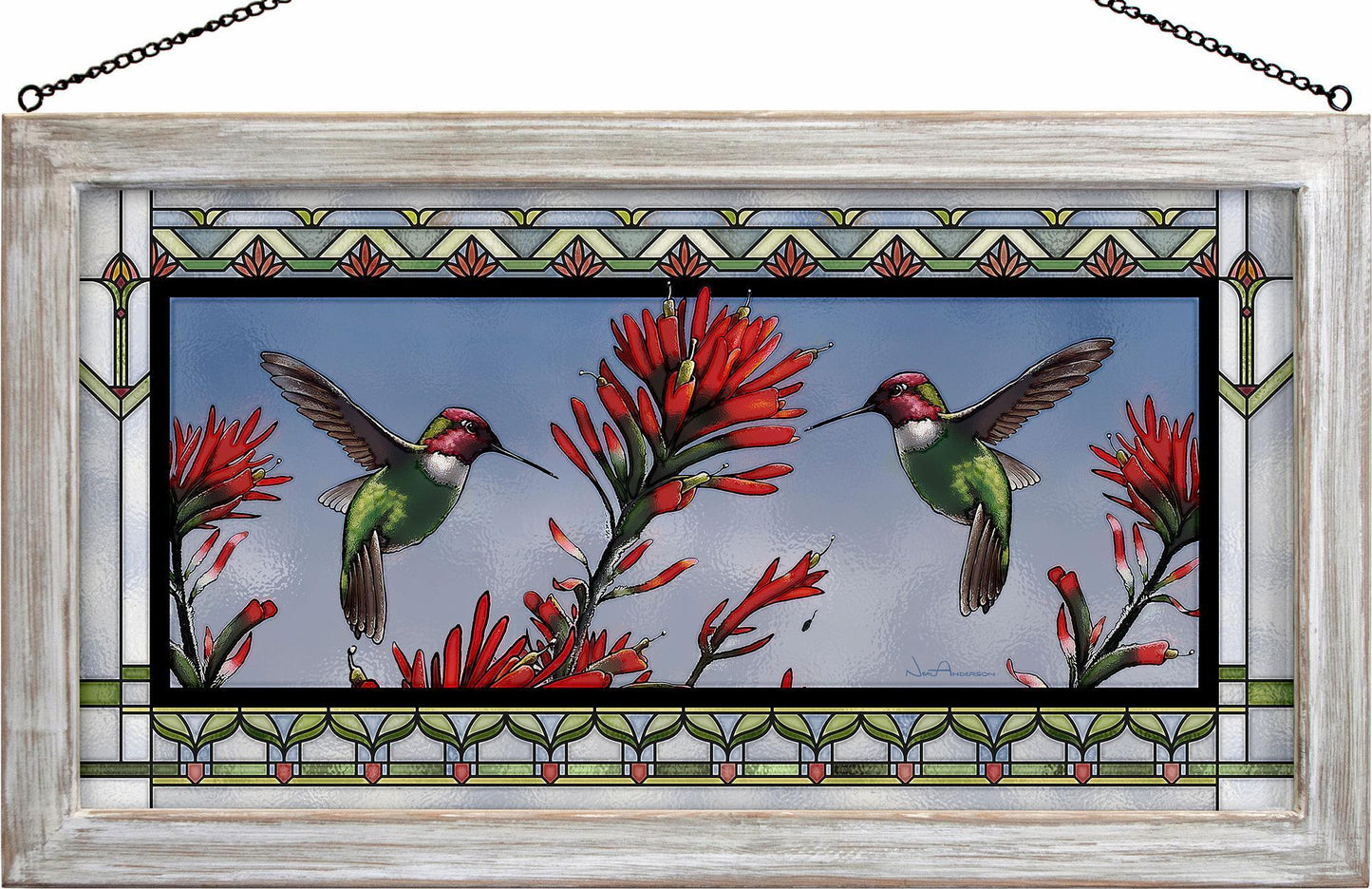 Anna's Hummingbird - Stained Glass Art
