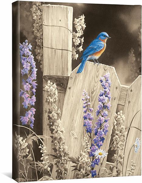 Back to Nature - Bluebird - 16" x 20.5" Gallery Wrapped Canvas