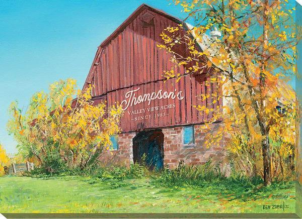 Big Red—Barn - 13" x 18" Personalized Wrapped Canvas