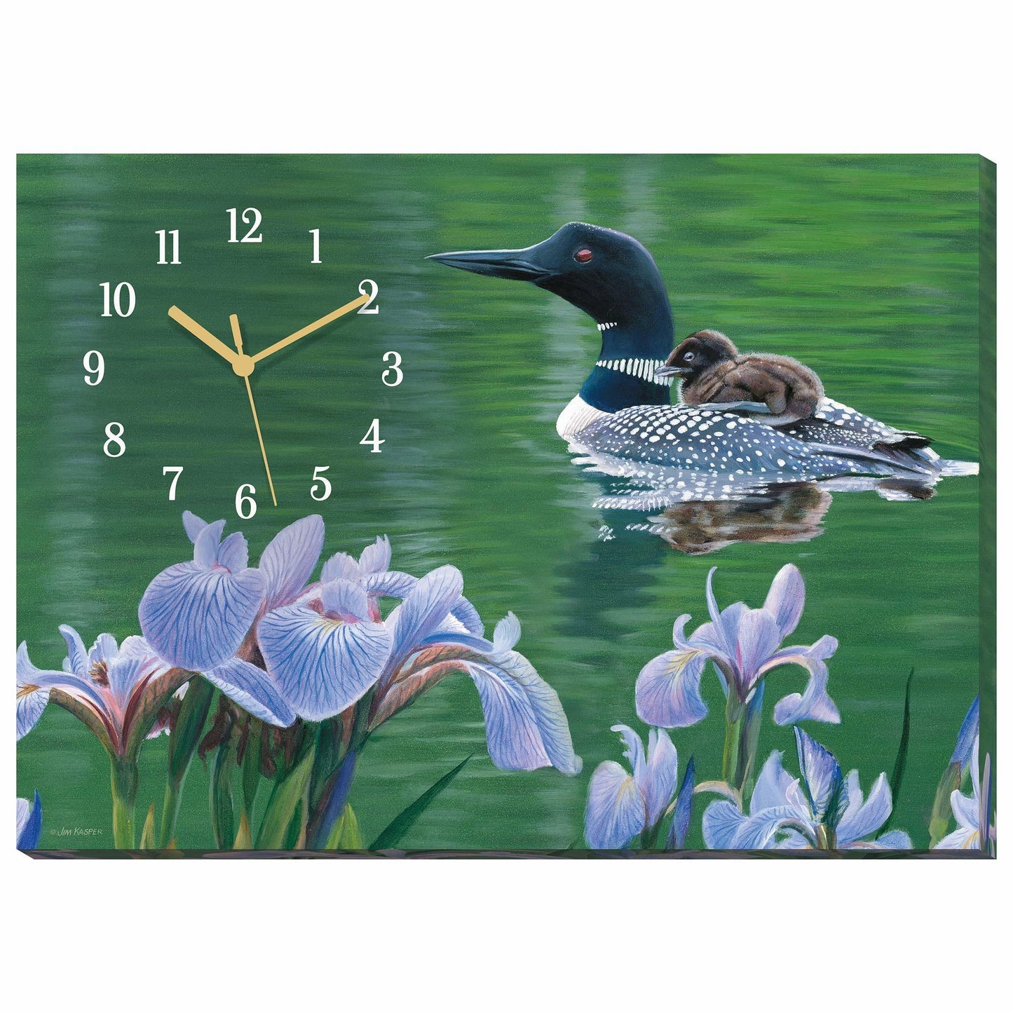 Blue Flag - Loon - Canvas Clock