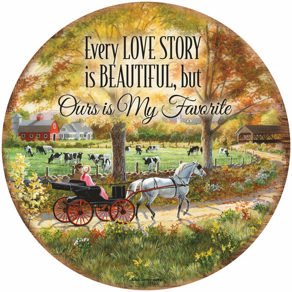 Country Ride—Nostalgia - 21" Round Wood Sign