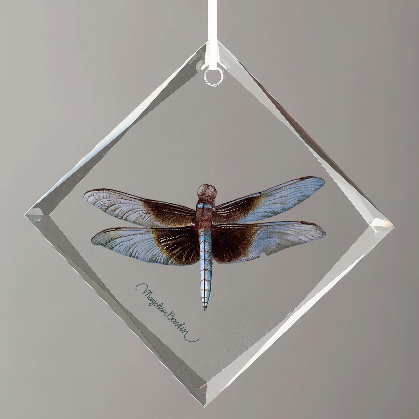 Widow Skimmer - Male - Diamond-Shaped Glass Ornament