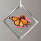 Monarch on Echinacea - Diamond-Shaped Glass Ornament