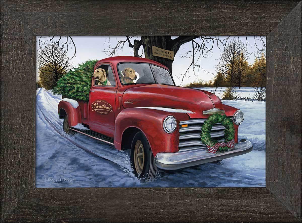 Tree Farm - Truck - Personalized Framed Canvas