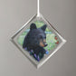 First Spring - Bear - Diamond-Shape Glass Ornament