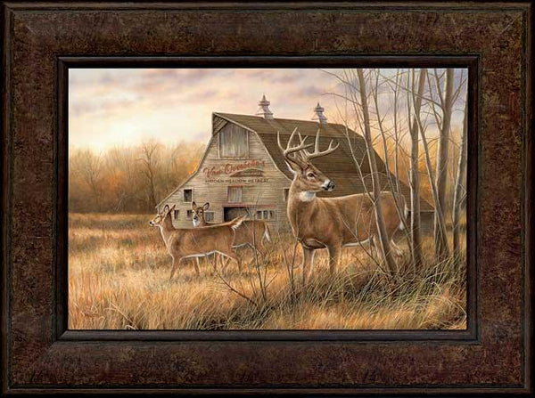 Deserted Farmstead - Whitetail Deer - Personalized Framed Canvas