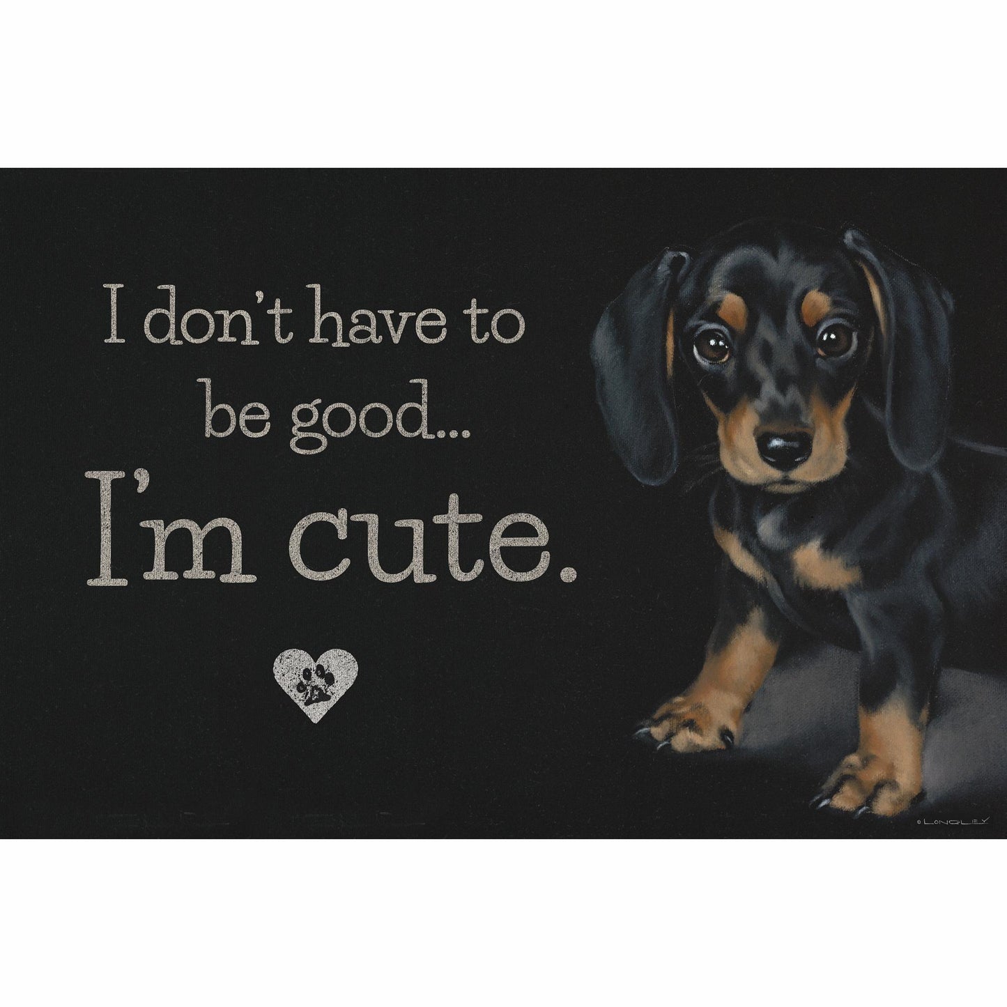 Hello - Dachshund I'm Cute - 12" x 18" Wood Sign