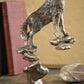 Howling Wolf on Rocks - 9" x 6" Sculpture
