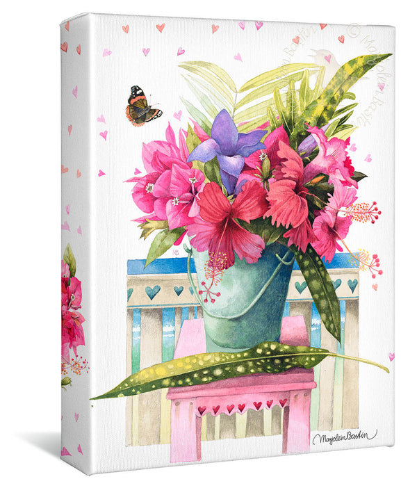 Happy Hibiscus - 12" x 9" - Gallery Wrapped Canvas