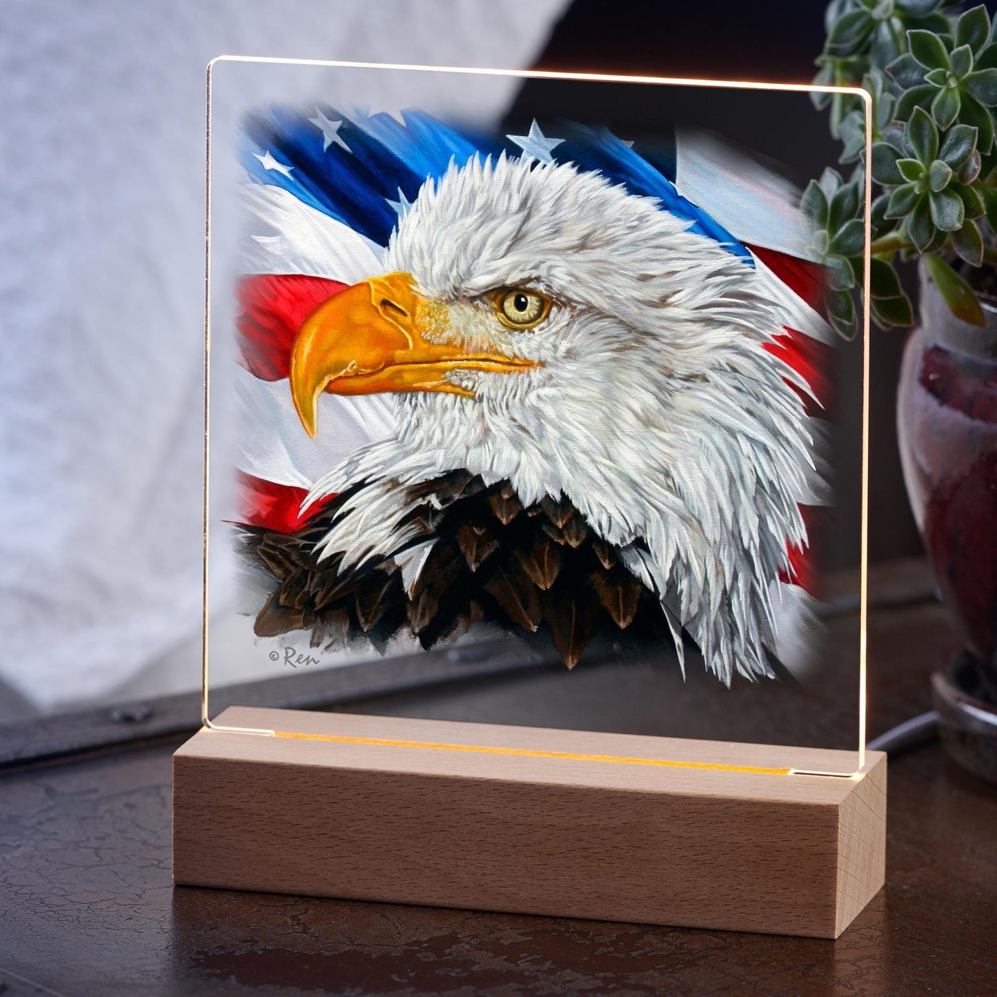 Let Freedom Ring—Bald Eagle - Acrylic Night Light
