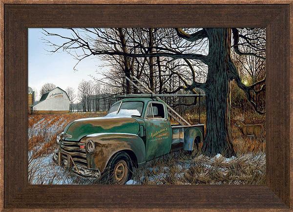 Ol' Work Truck—Whitetail Deer - Personalized Framed Canvas