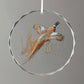 Misty Morning Revisited—Pheasants - 3" Round Glass Ornament
