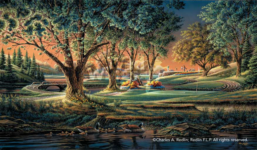 ジェームズウィーンズ フェイバレットリトリート 絵画 ゲルアート アートポスター Spring on the Greens - Elite Print Elite Print from Wild Wings