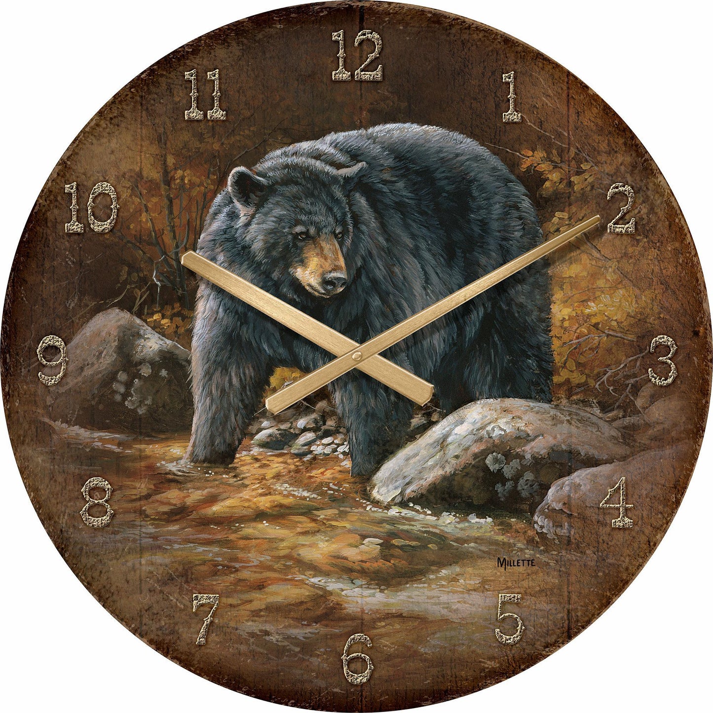 Streamside - Bear - 21" Round Clock