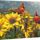 Sunny Red - Cardinals - 13" x 18" Gallery Wrapped Canvas