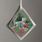 Kitten and Holly - Tear Drop Glass Ornament