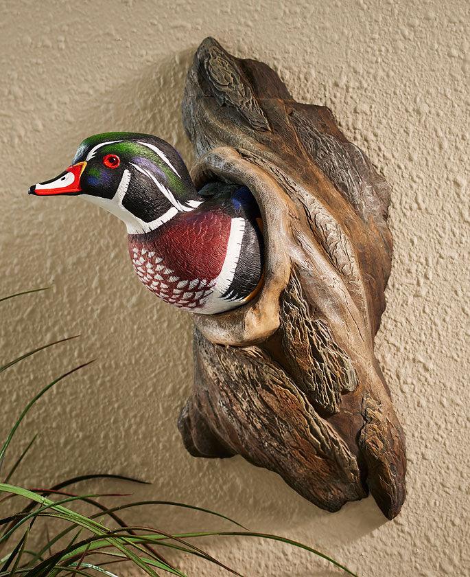 Wood Duck in Tree - Wall Sculpture