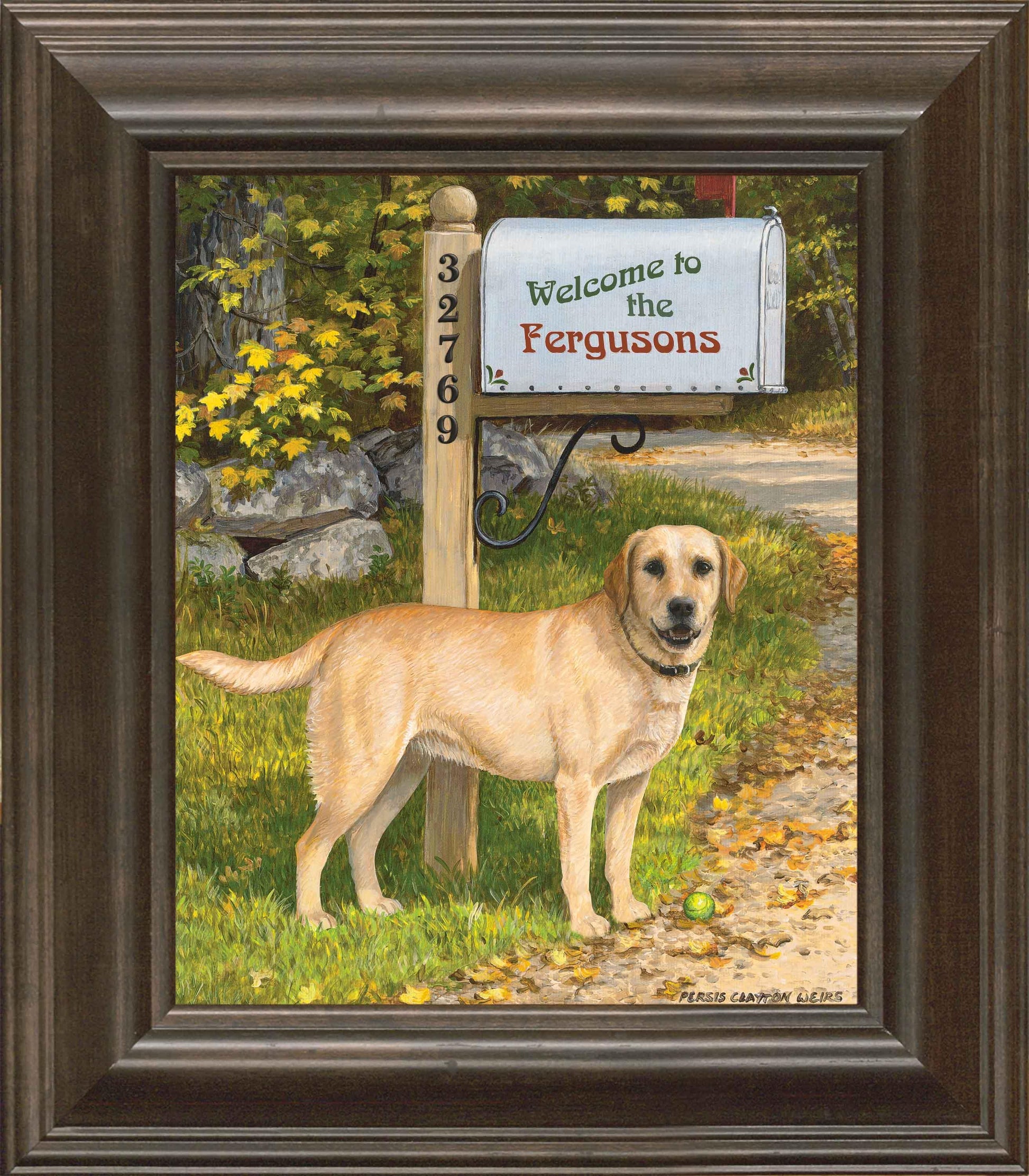 Life's a Ball—Yellow Lab Personalized Framed Canvas - Wild Wings