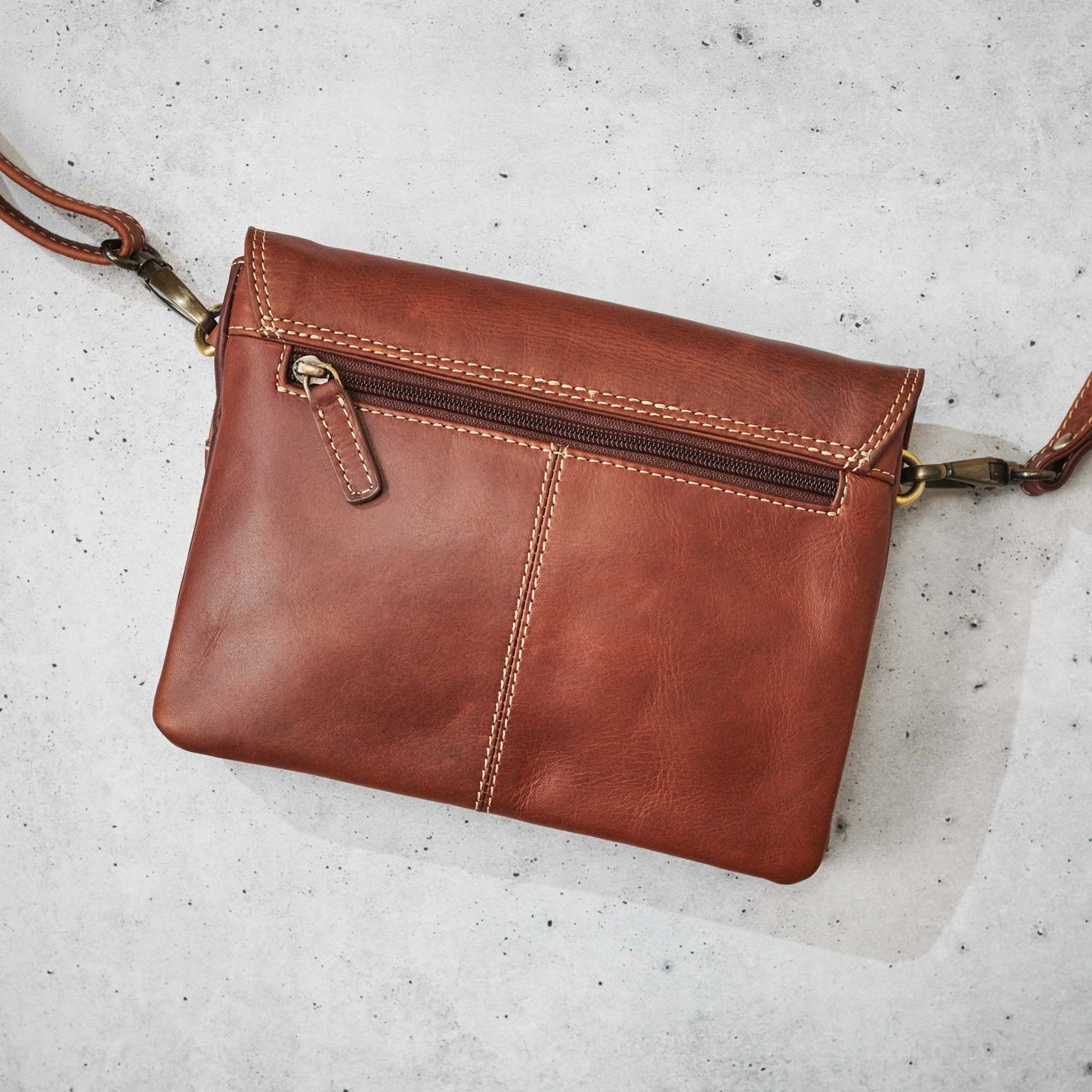 Brown Leather Mini Crossbody