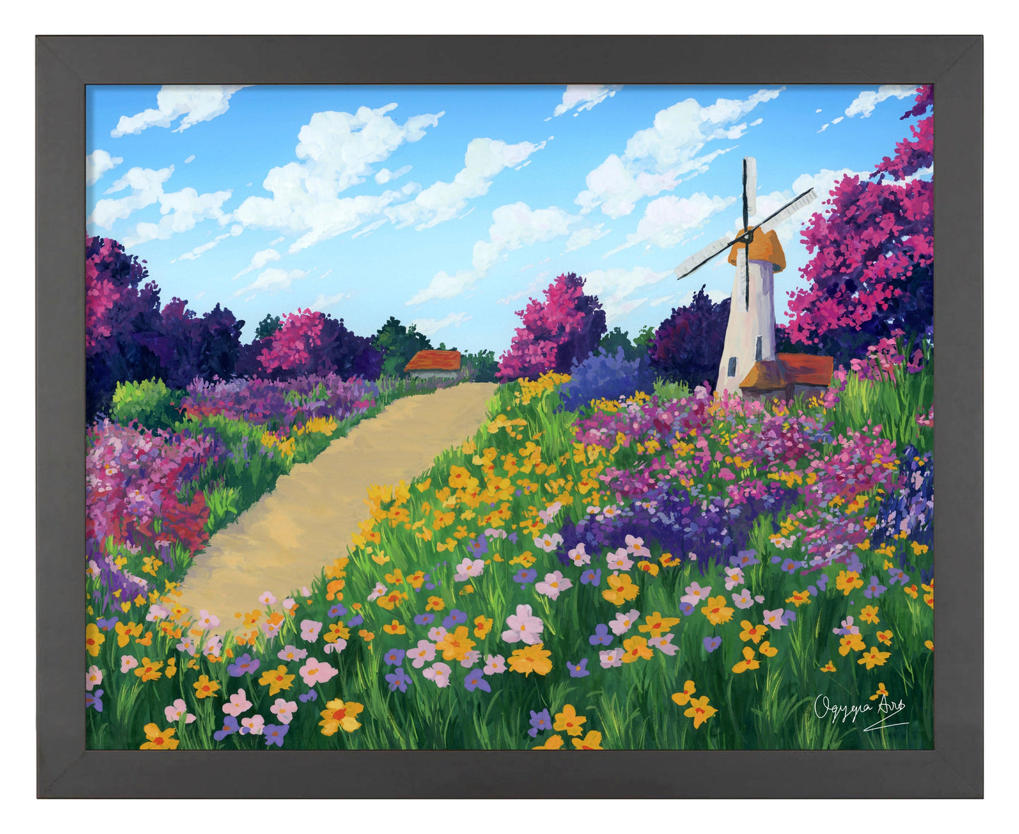 154641_Windmill Flower Field_11x14_Black_FRA.jpg