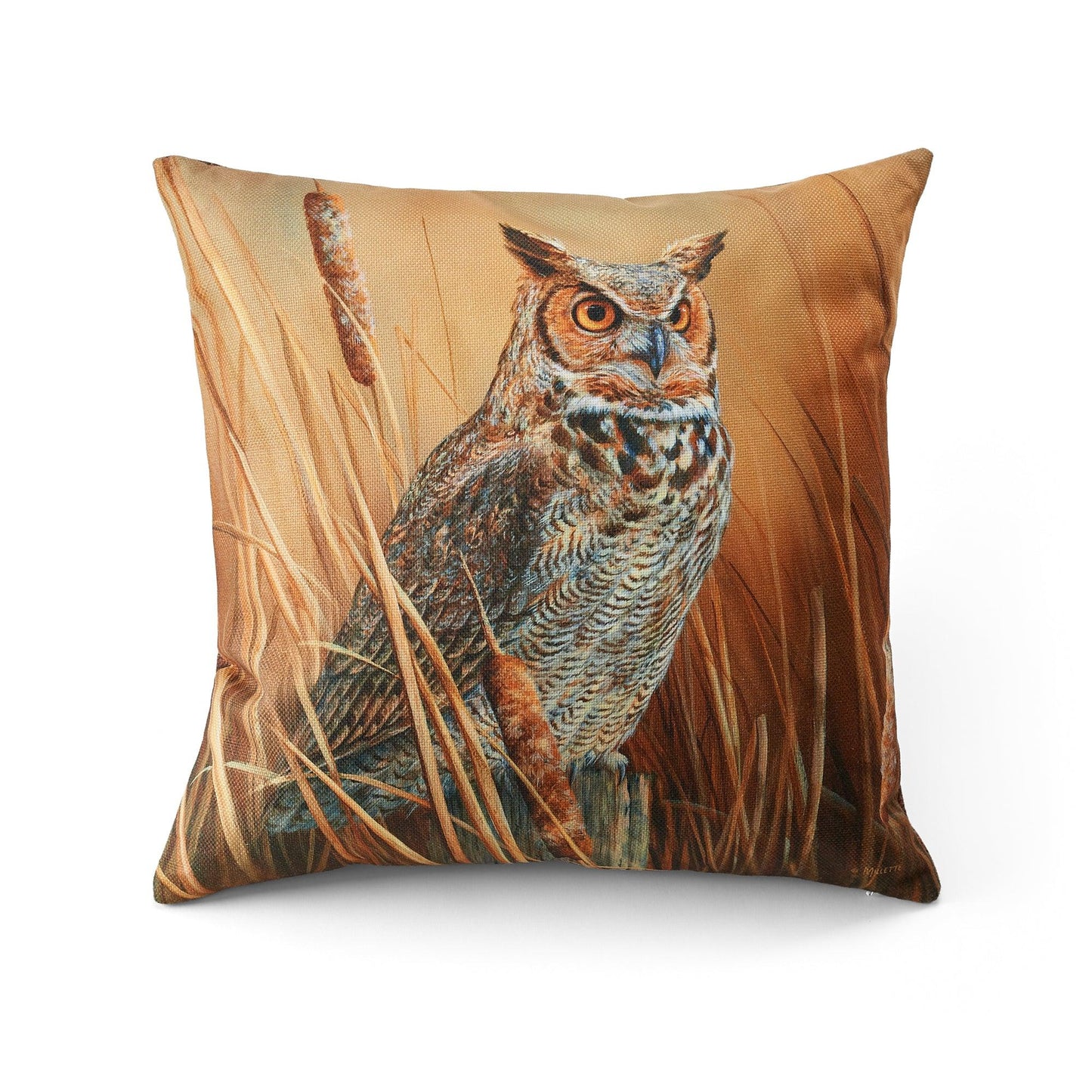 Great Horned Owl 18" Decorative Pillow - Wild Wings
