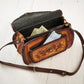 Tan Tooled Leather Barrel Handbag - Wild Wings