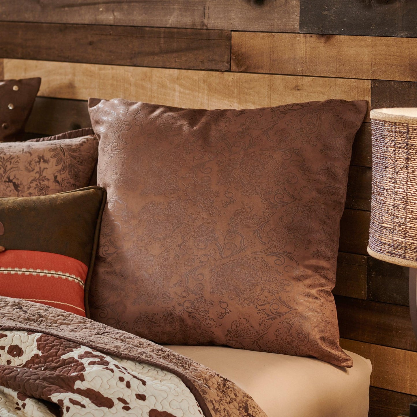 Studded Faux Leather Pillow - Wild Wings