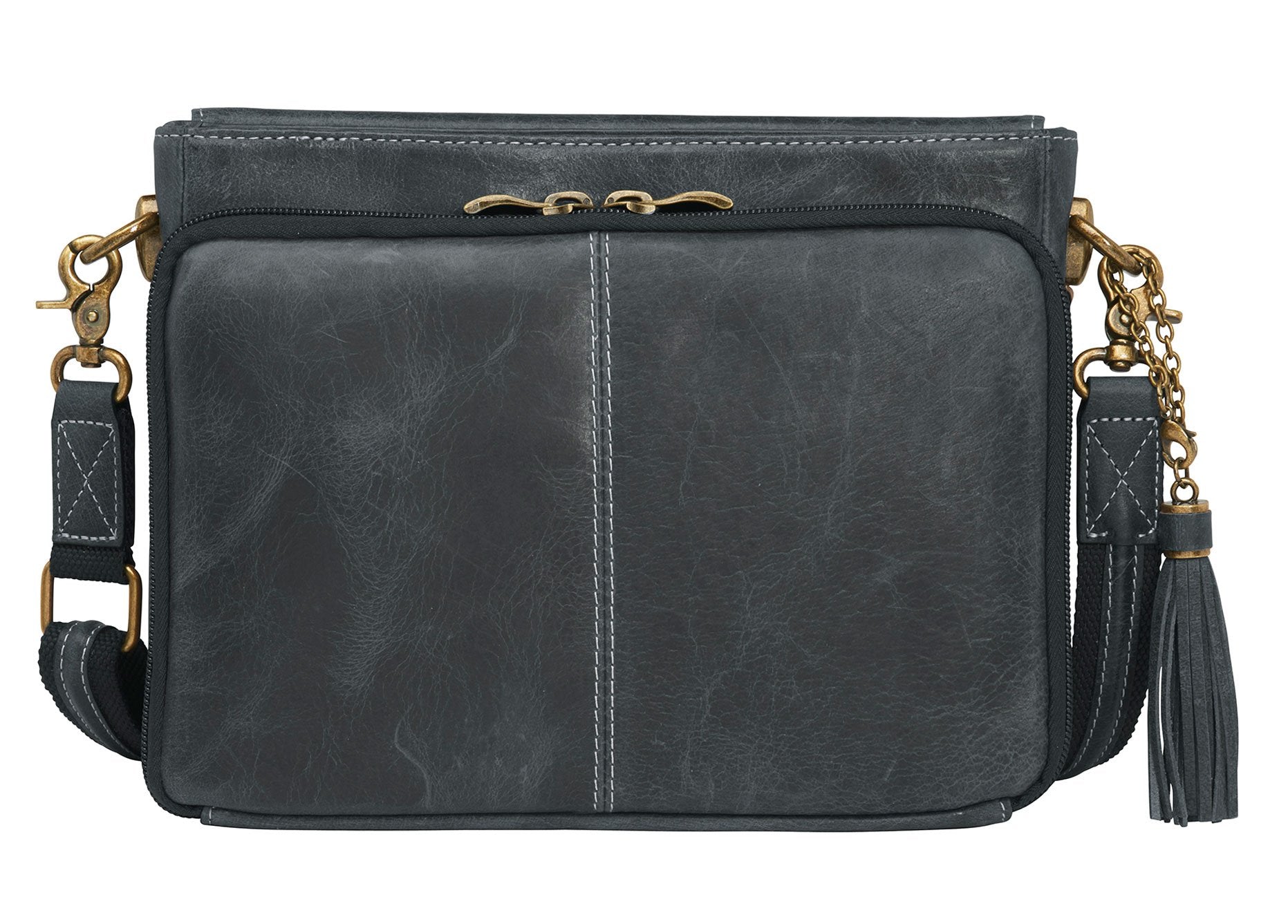Leather Shoulder Clutch—Gray Handbag - Wild Wings