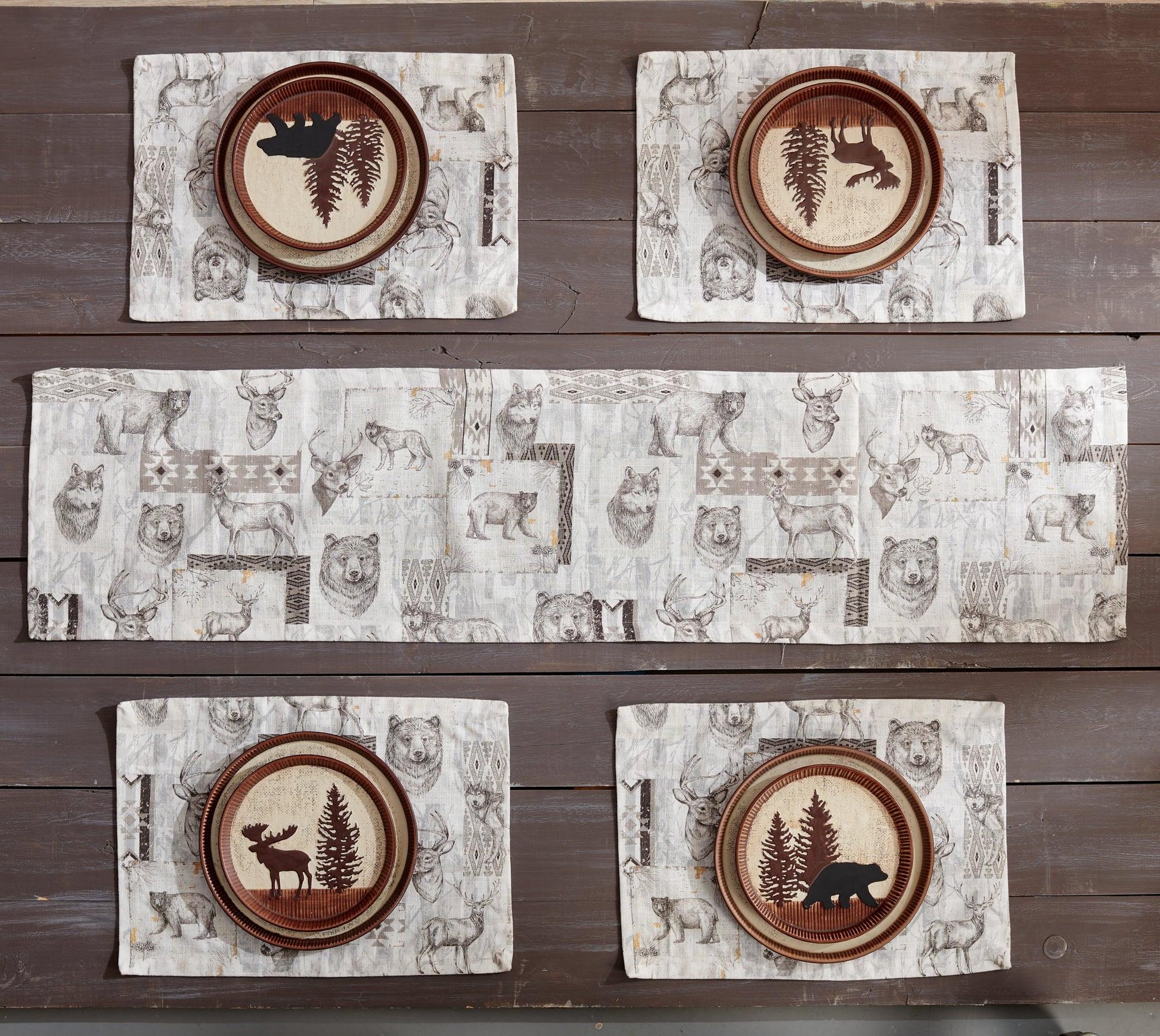 Forest Trails—Bear Salad Plates (Set&nbsp;of&nbsp;4) - Wild Wings