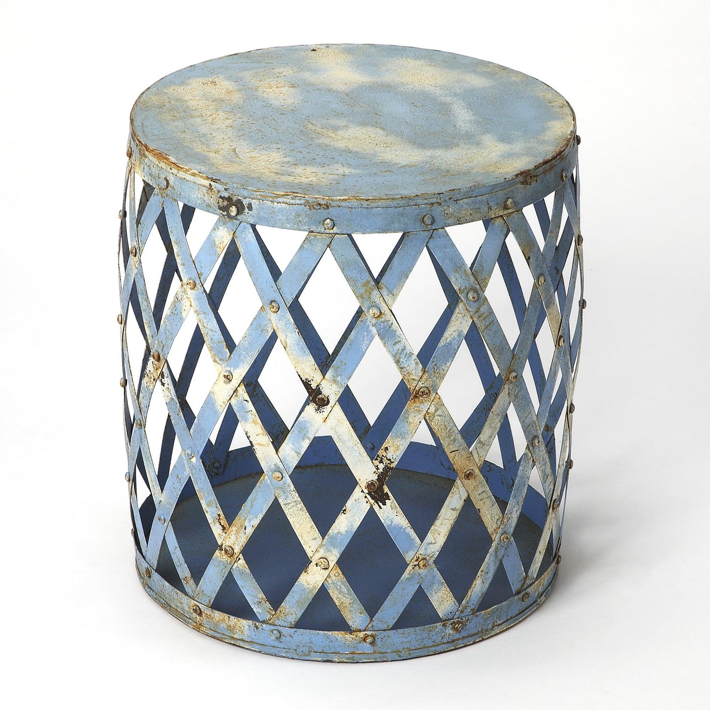 Blue Lattice Side Table - Wild Wings