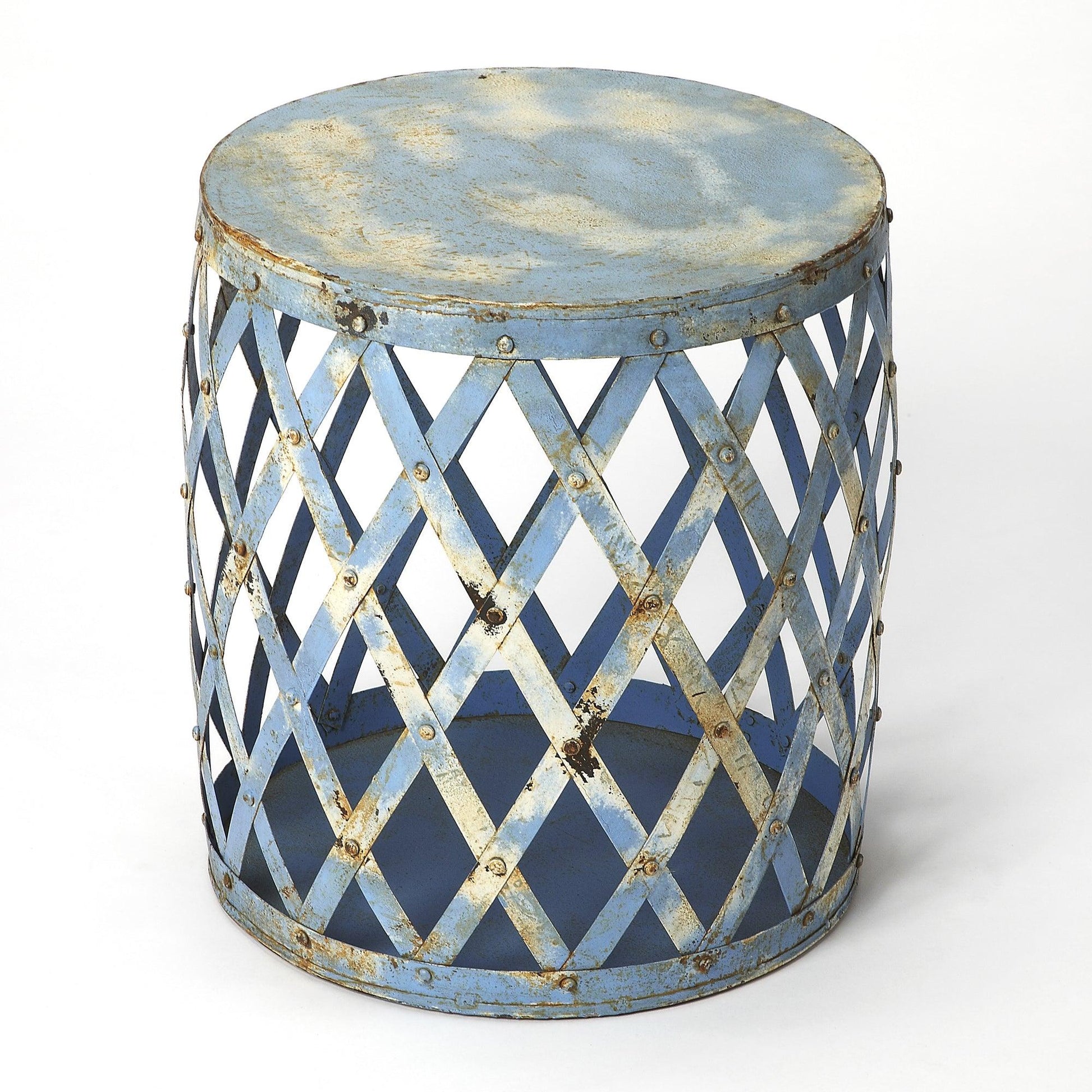 Blue Lattice Side Table - Wild Wings
