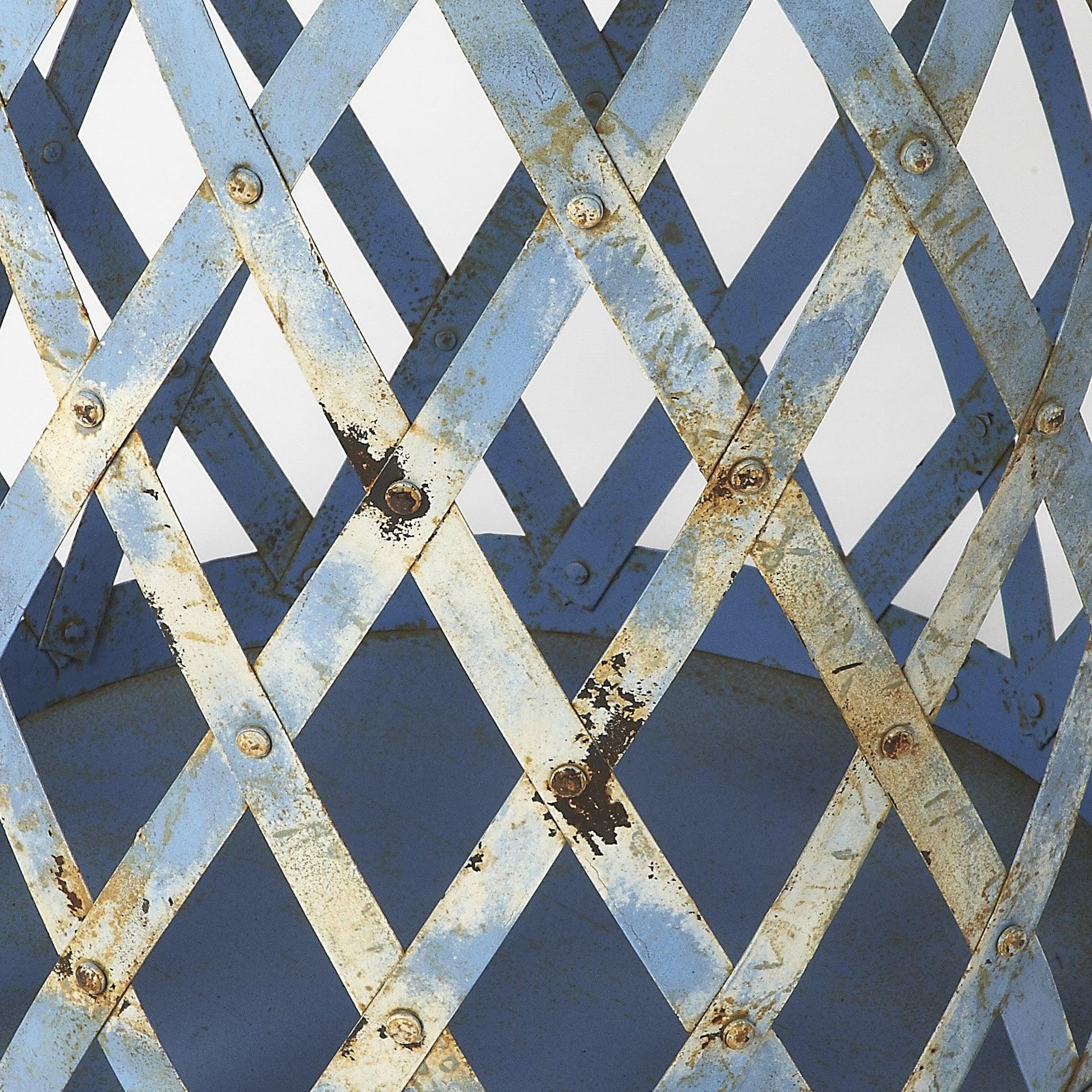 Blue Lattice Side Table - Wild Wings