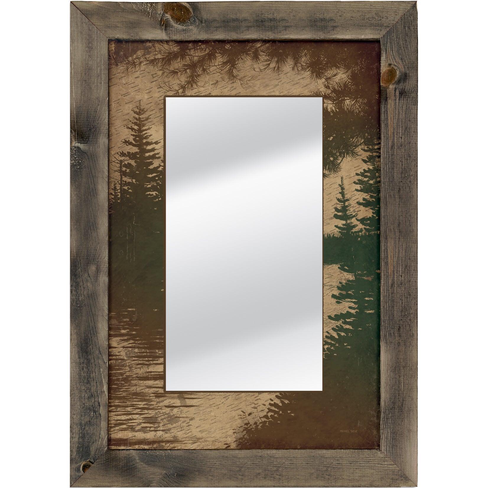 Lake Scene on Birch Bark Large Decorative Mirror - Wild Wings