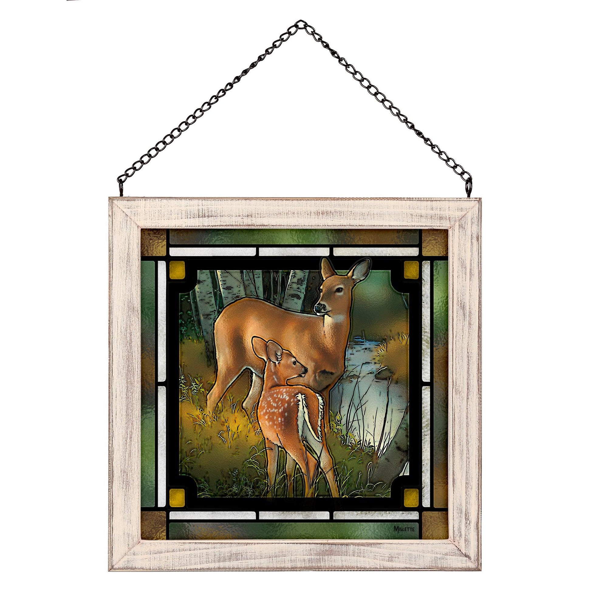Birch Creek - Deer Stained Glass Art - Wild Wings