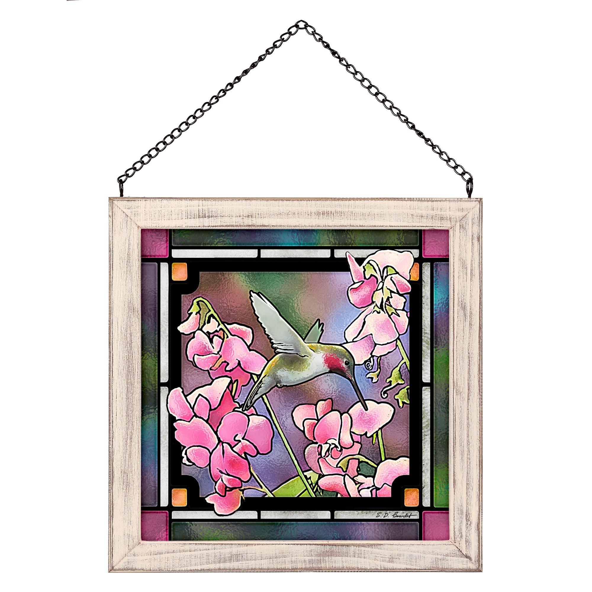 Ruby & Sweet Pea Stained Glass Art from Wild Wings