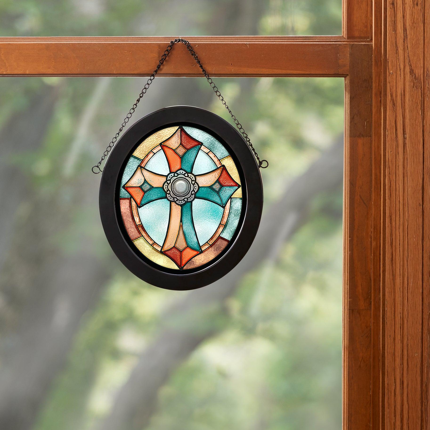 Cross Stained Glass Art - Wild Wings